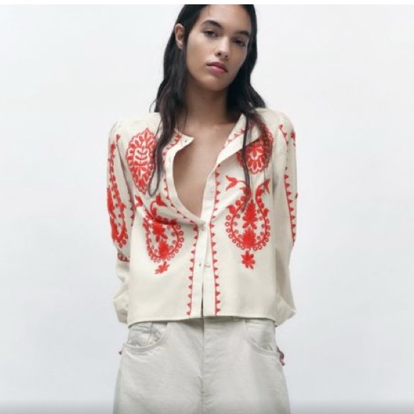 Zara boho blouse size L 
Perfect condition - Picture 1 of 7